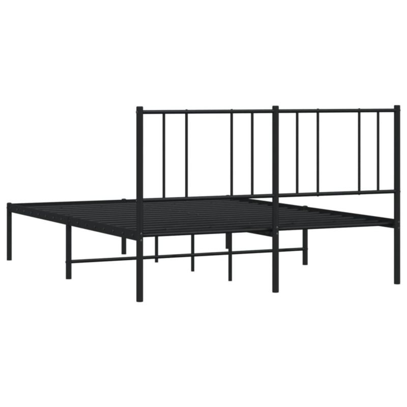 Metalseng 160x200 cm med Gavl Sort