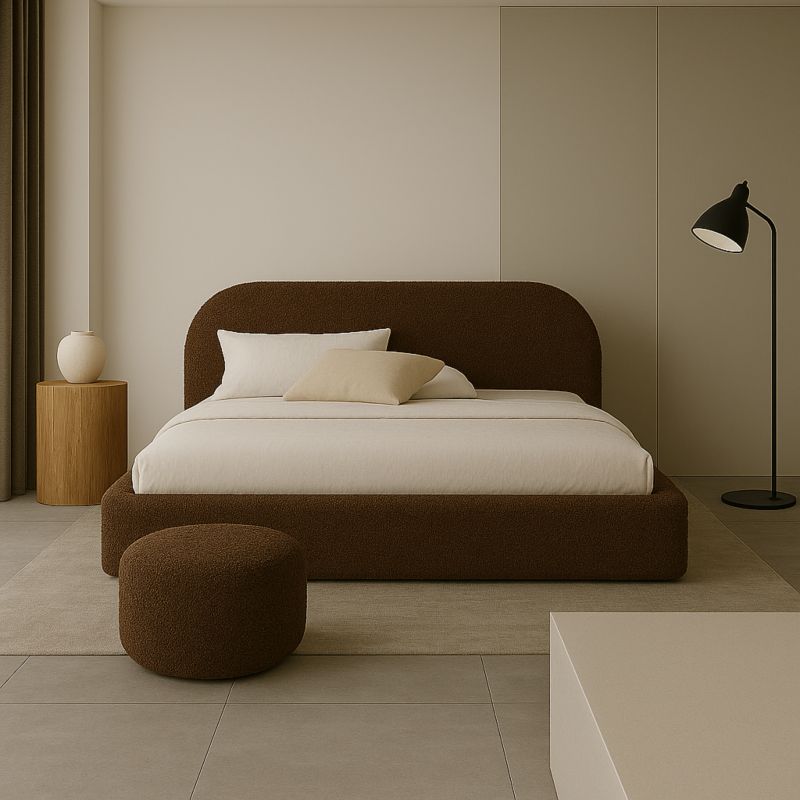 Polstret Seng MOON 120x200 cm Boucle Brun
