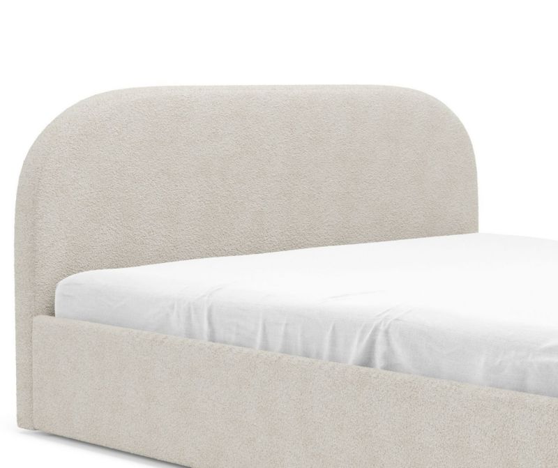 Polstret Seng MOON 160x200 cm Boucle Krem