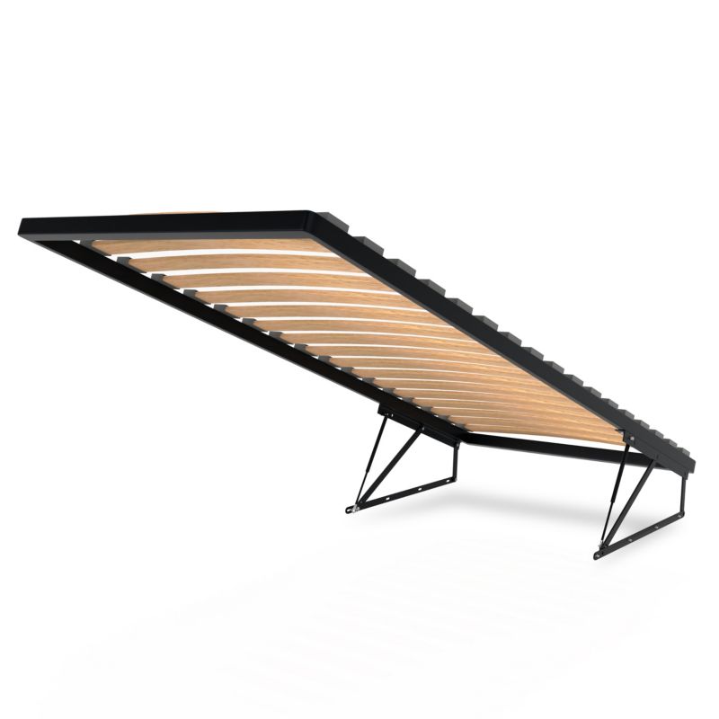 Tapiceret Seng Muralo Med Opbevaring Sort 90x200 cm