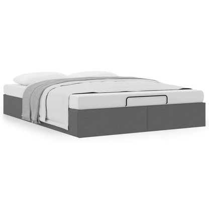 Ottoman-seng 135x190 cm Mørkegrå Stof med Opbevaring WM-3310876