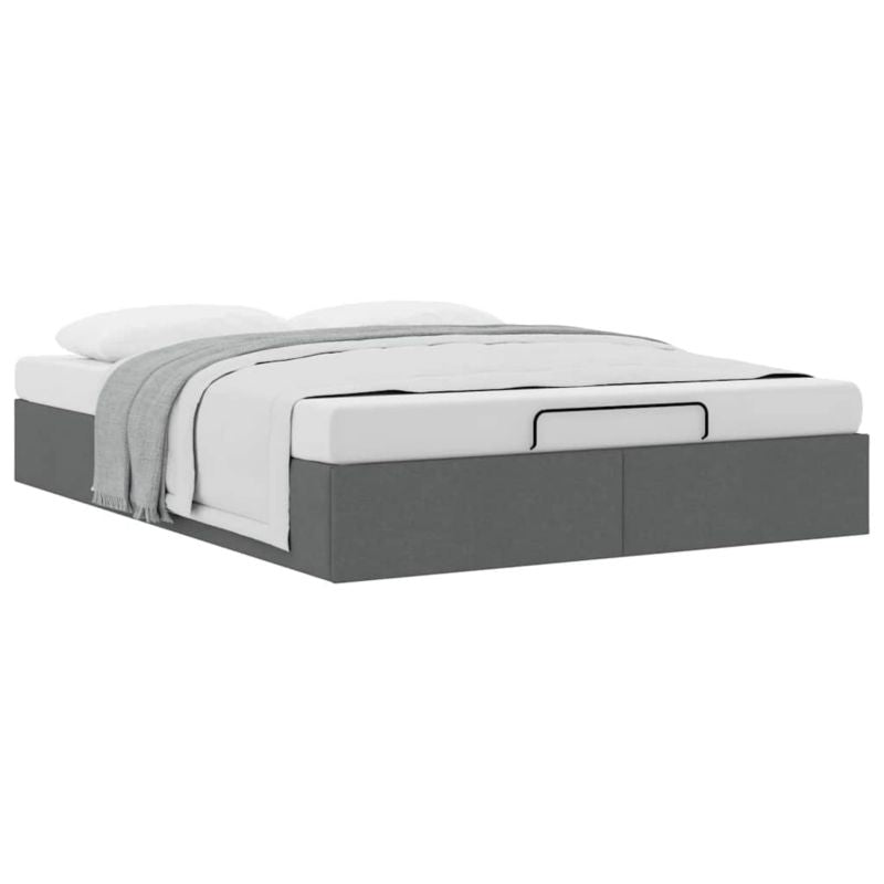 Ottoman-seng 135x190 cm Mørkegrå Stof med Opbevaring WM-3310876