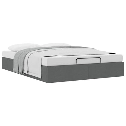 Ottoman-seng 135x190 cm Mørkegrå Stof med Opbevaring WM-3310876