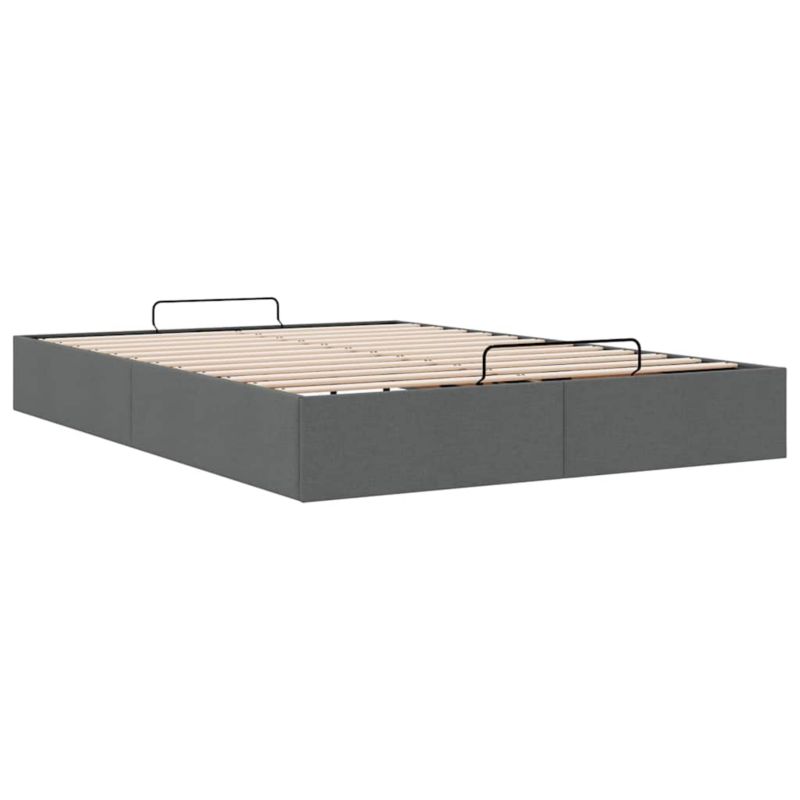Ottoman-seng 135x190 cm Mørkegrå Stof med Opbevaring WM-3310876