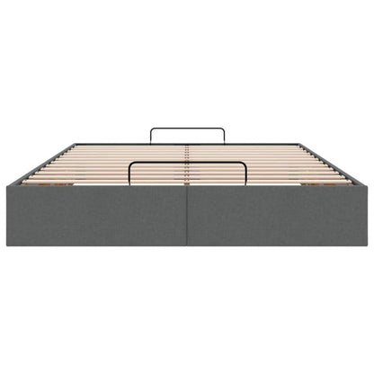 Ottoman-seng 135x190 cm Mørkegrå Stof med Opbevaring WM-3310876