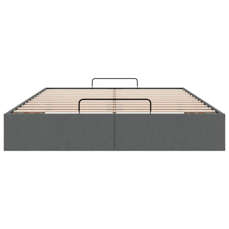 Ottoman-seng 135x190 cm Mørkegrå Stof med Opbevaring WM-3310876