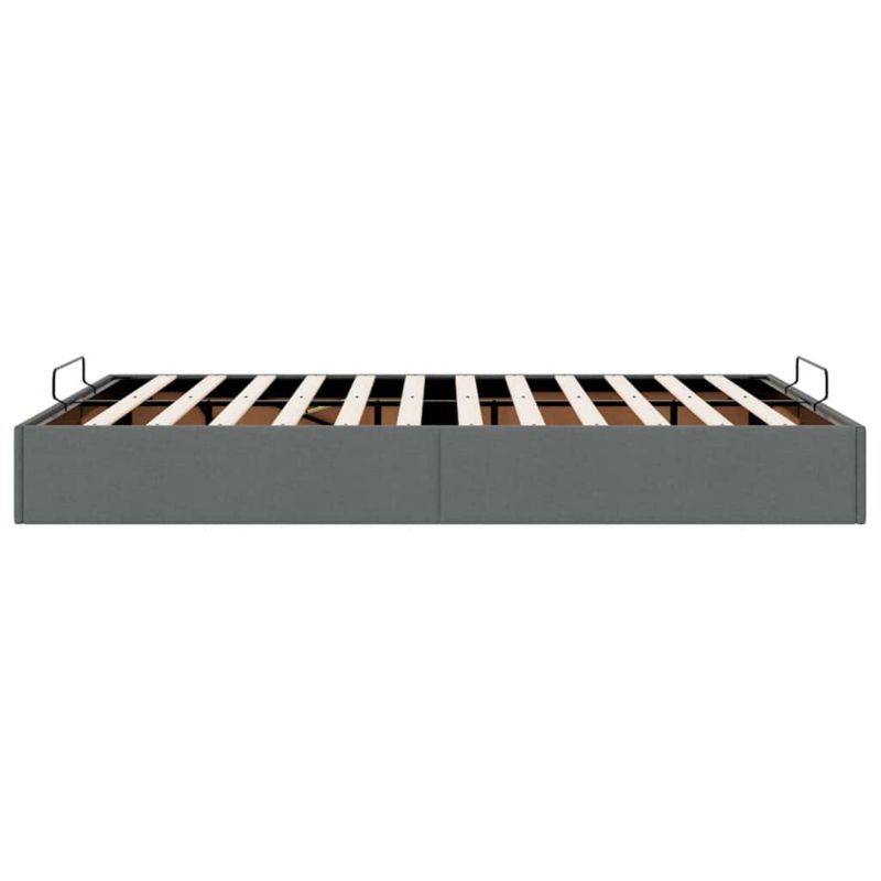 Ottoman-seng 135x190 cm Mørkegrå Stof med Opbevaring WM-3310876