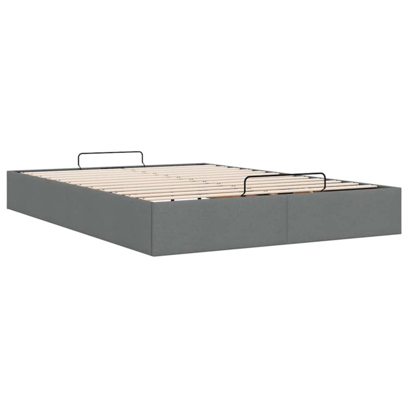 Ottoman-seng 135x190 cm Mørkegrå Stof med Opbevaring WM-3310876