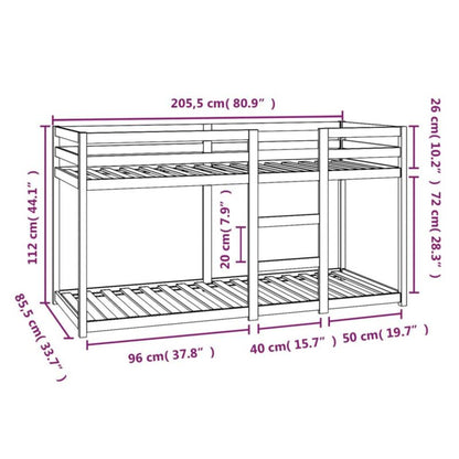 Køjeseng 80x200 cm Brun WM-821649