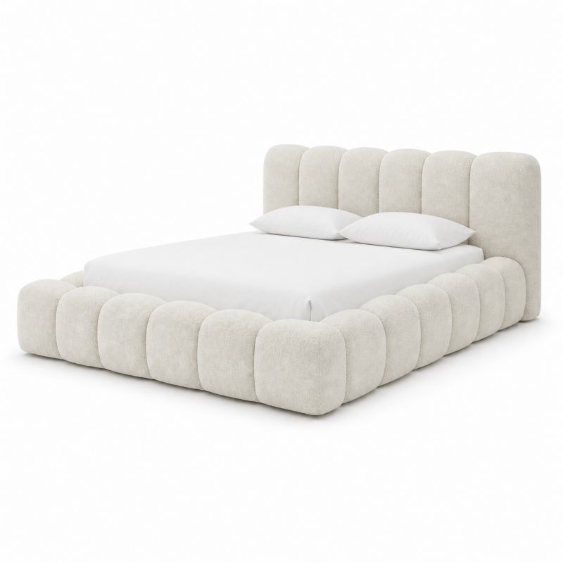 Polstret Seng Sofello Bubi 200x200 cm Træstel Quelle 02