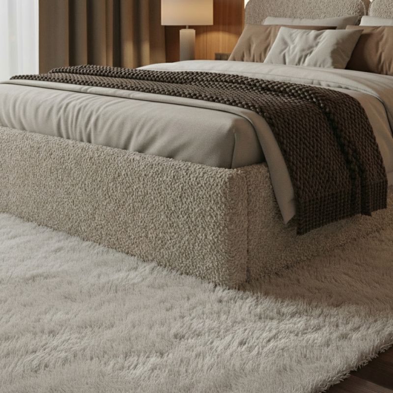 Polstret Seng ELITE 200x200 cm Opbevaringsramme Beige