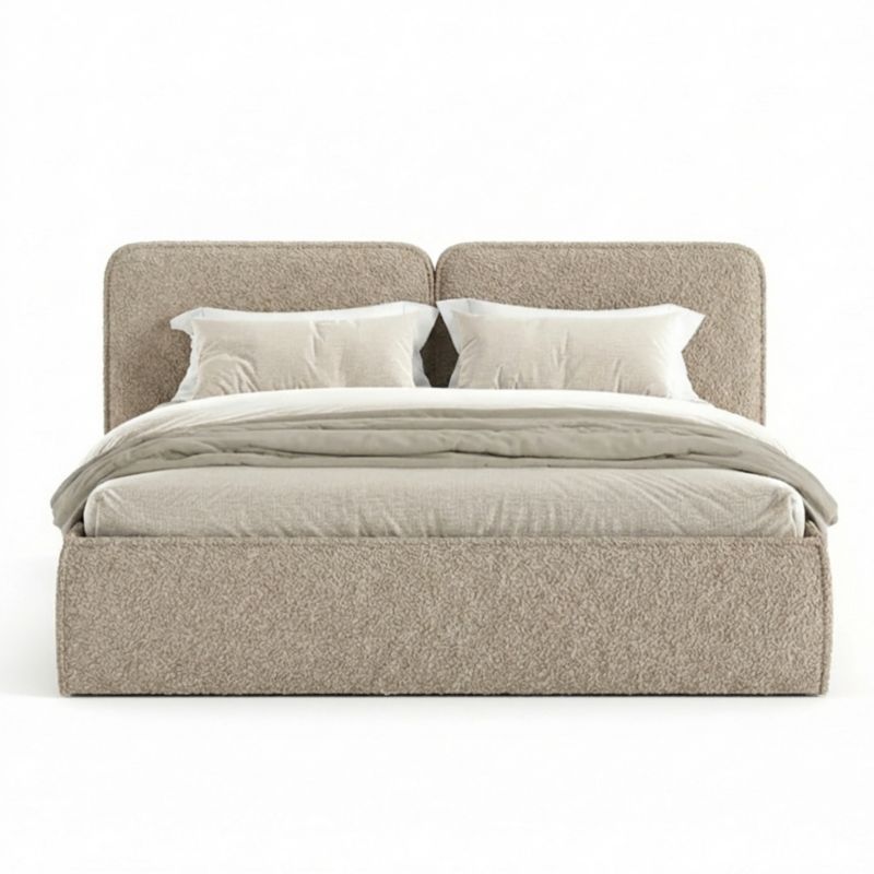 Polstret Seng ELITE 200x200 cm Opbevaringsramme Beige