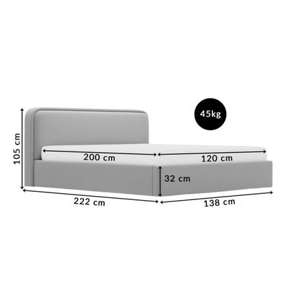 Polstret Seng Grand 120x200 cm Beige Opbevaringsramme
