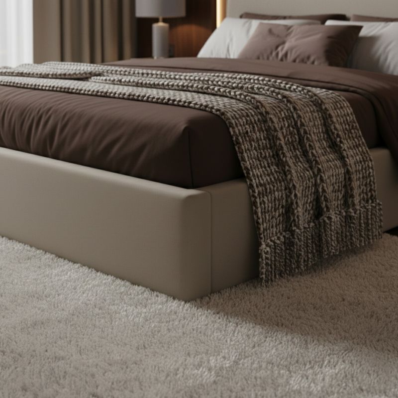 Polstret Seng Grand 120x200 cm Beige Opbevaringsramme