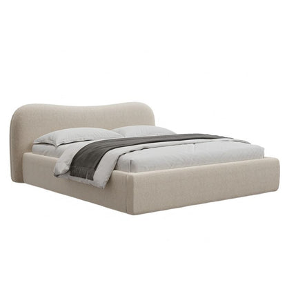 Polstret Seng MILANO 200x200 cm Opbevaringsramme Beige