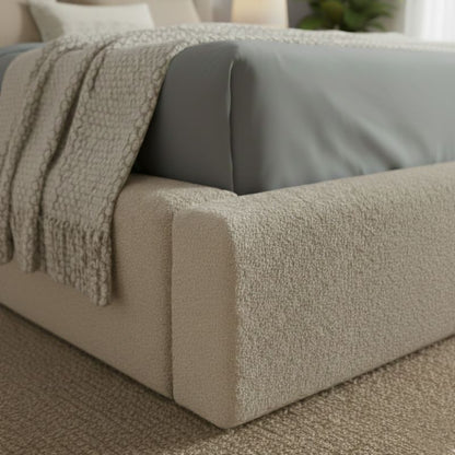 Polstret Seng MILANO 200x200 cm Opbevaringsramme Beige