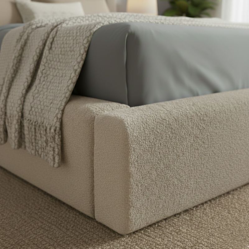 Polstret Seng MILANO 200x200 cm Opbevaringsramme Beige