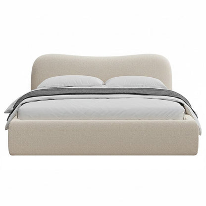 Polstret Seng MILANO 200x200 cm Opbevaringsramme Beige