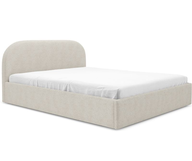 Polstret Seng MOON 120x200 cm Bouclé Creme