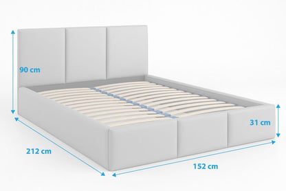 Polstret Seng Bonni VELORA 140x200 Sort Velour