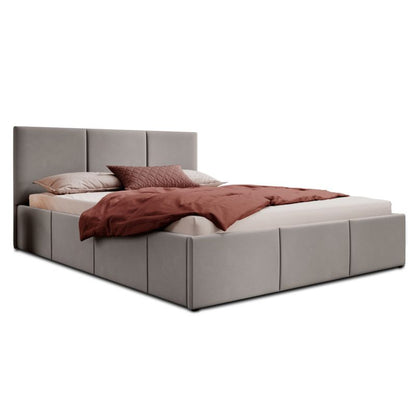 Polstret Seng Med Opbevaring SFG0159 180x200 Grå Velour