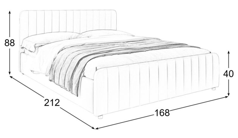 Polstret Seng Med Opbevaring 160x200 Beige Velour