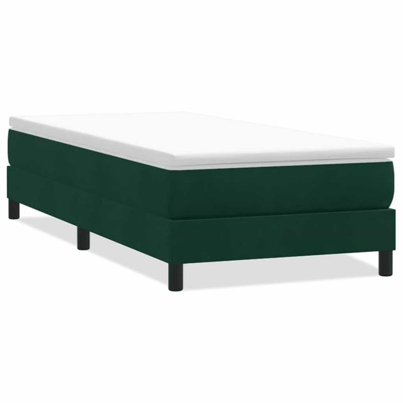 Boxspringseng 80x210 cm Mørkegrøn Fløjl