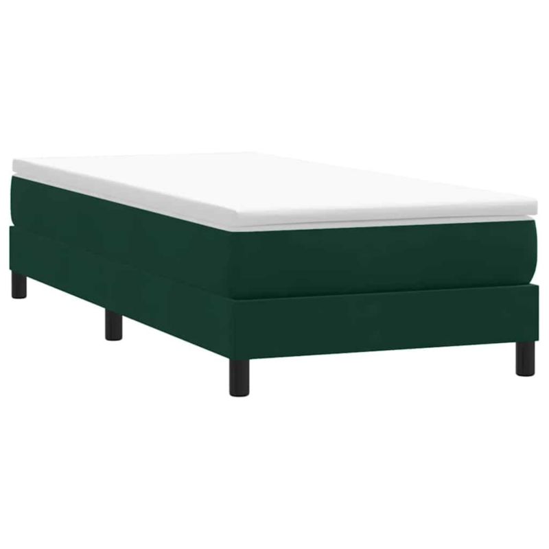 Boxspringseng 80x210 cm Mørkegrøn Fløjl