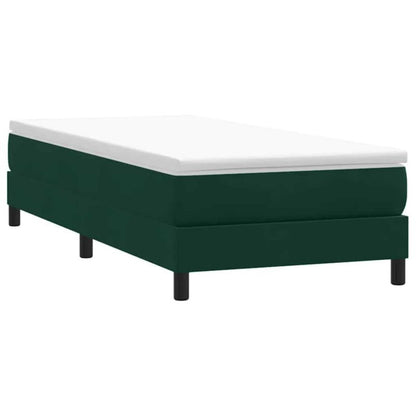 Boxspringseng 80x210 cm Mørkegrøn Fløjl