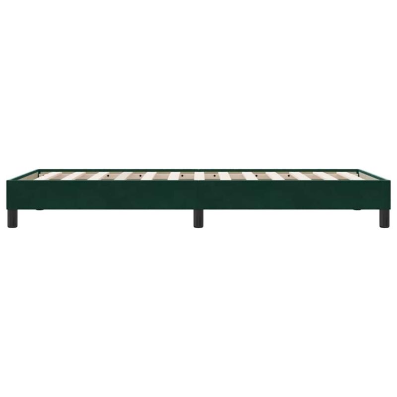 Boxspringseng 80x210 cm Mørkegrøn Fløjl