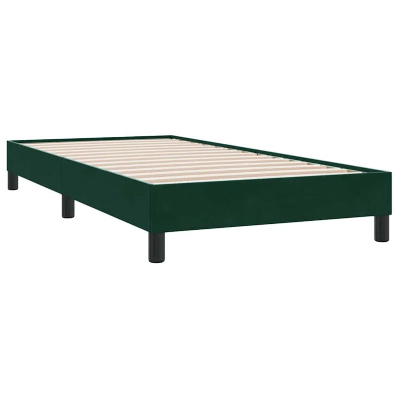 Boxspringseng 80x210 cm Mørkegrøn Fløjl