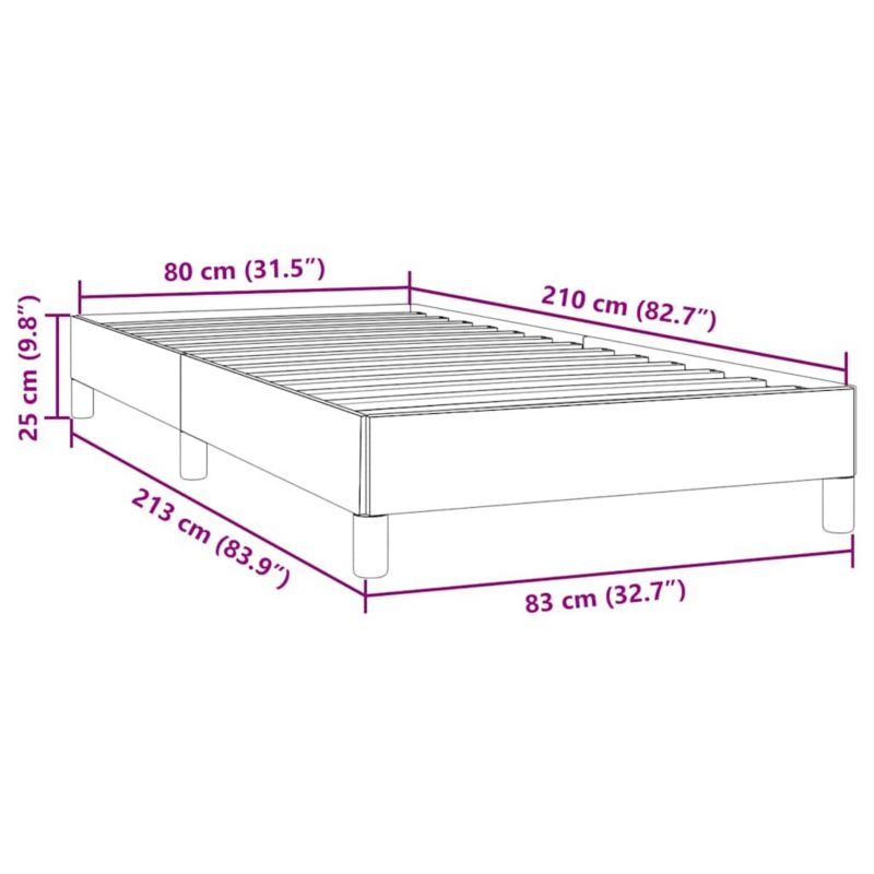 Boxspringseng 80x210 cm Rosa Fløjl