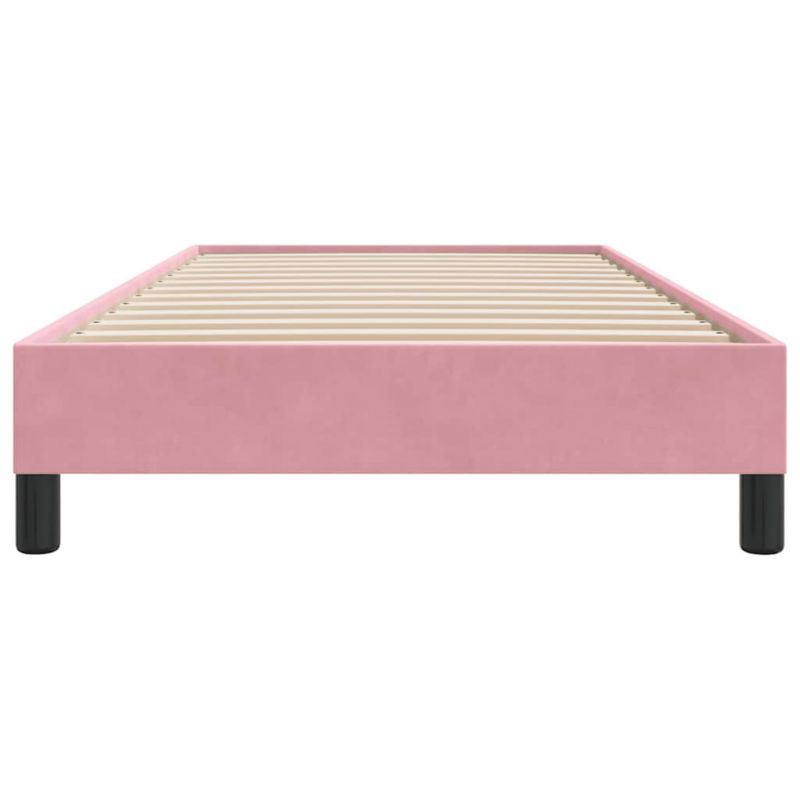 Boxspringseng 80x210 cm Rosa Fløjl
