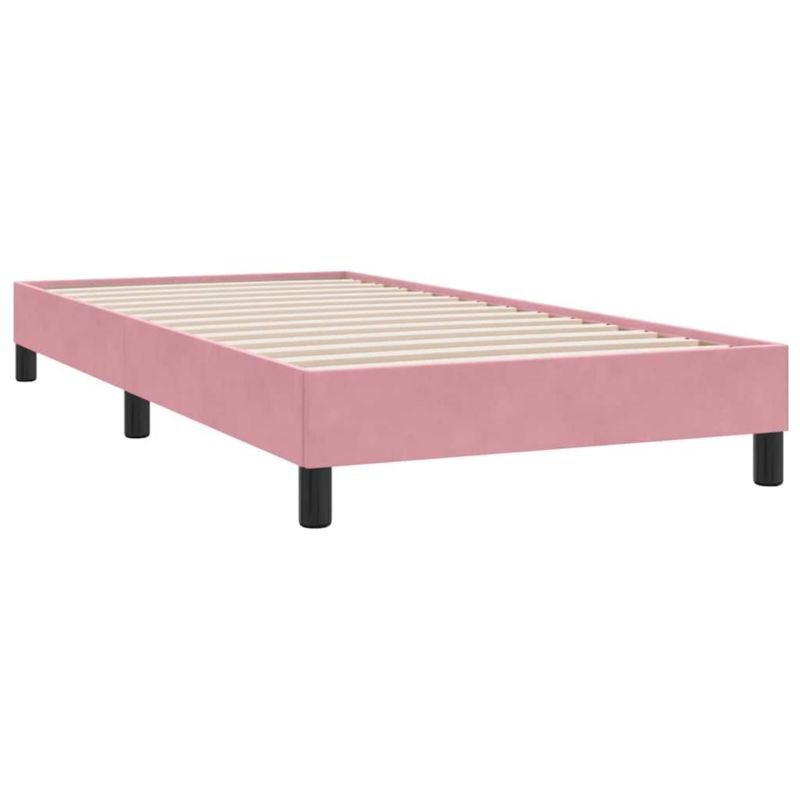 Boxspringseng 80x210 cm Rosa Fløjl