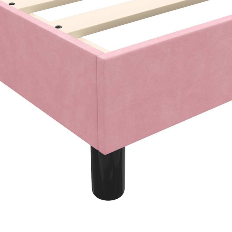 Boxspringseng 80x210 cm Rosa Fløjl