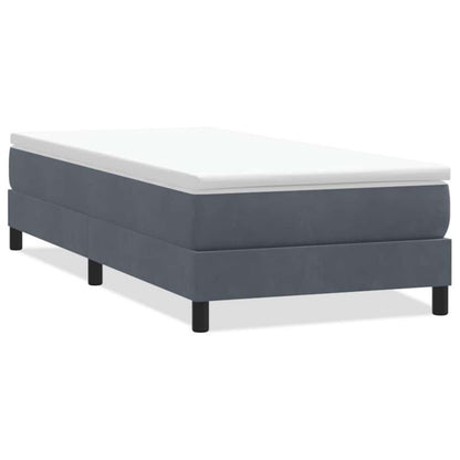 Boxspringseng 80x220 cm Grå Fløjl