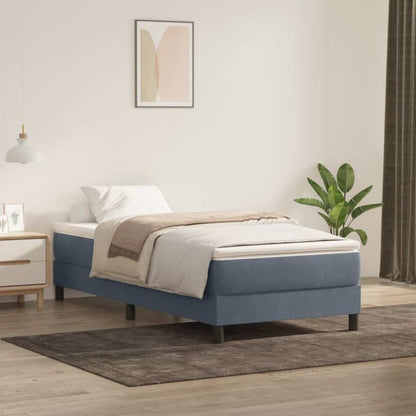 Boxspringseng 80x220 cm Grå Fløjl