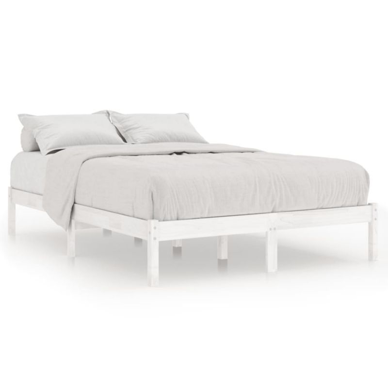 Sengeram VidaXL 140x190 cm Hvid Fyrretræ