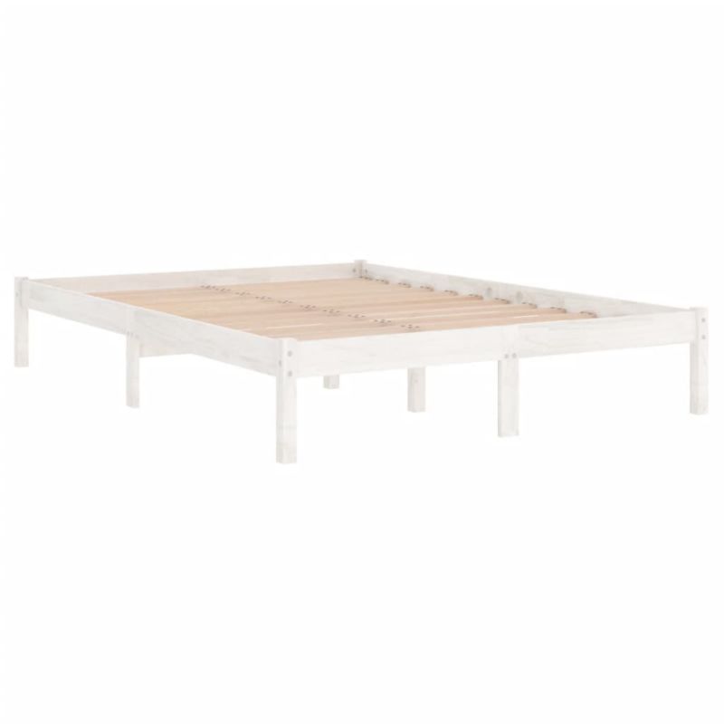 Sengeram VidaXL 140x190 cm Hvid Fyrretræ