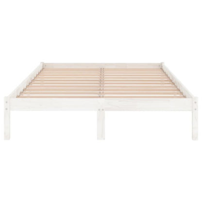 Sengeram VidaXL 140x190 cm Hvid Fyrretræ