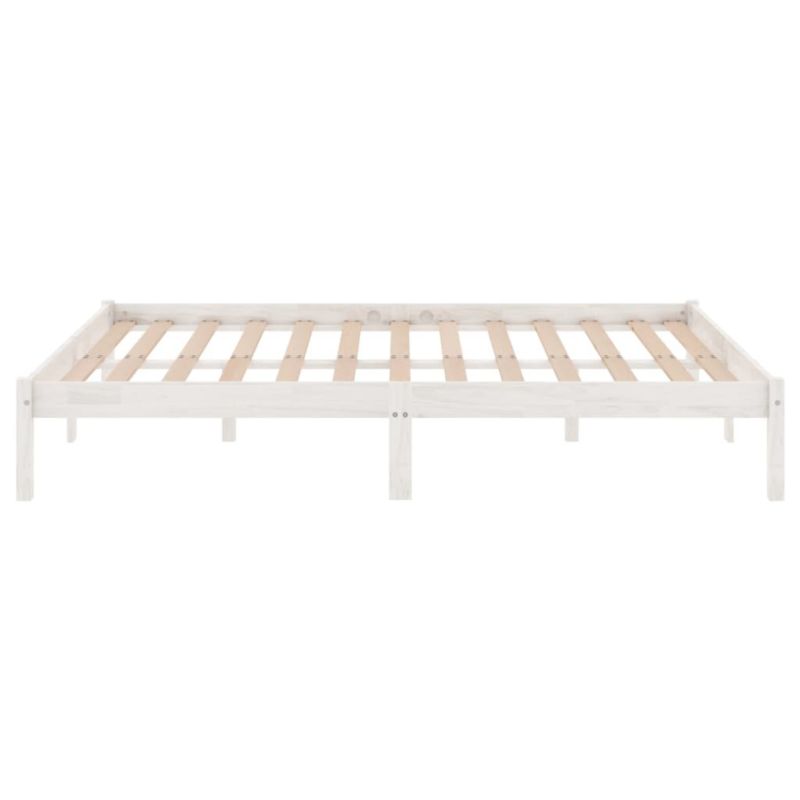 Sengeram VidaXL 140x190 cm Hvid Fyrretræ