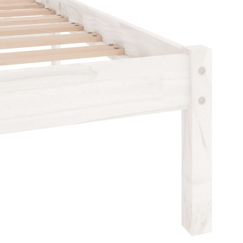 Sengeram VidaXL 140x190 cm Hvid Fyrretræ