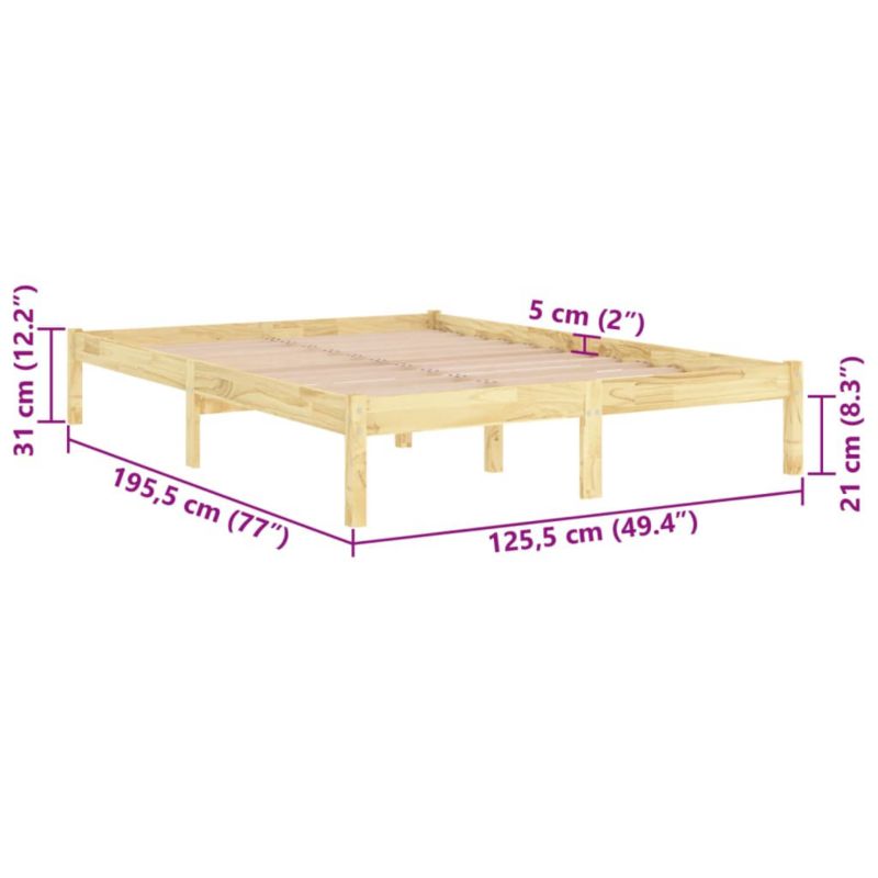 Seng VidaXL Massiv Fyrretræ 120x190 cm