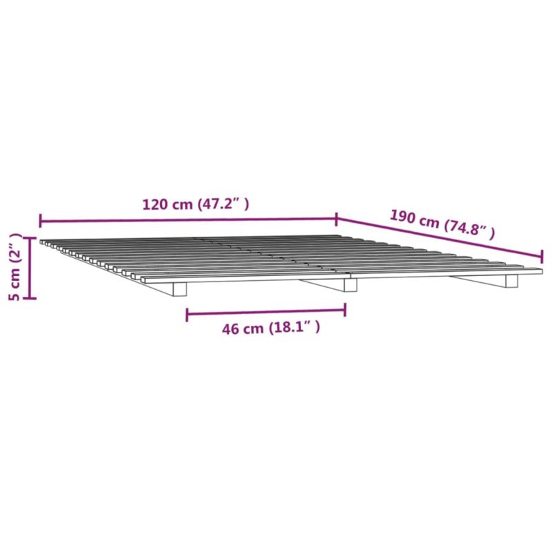 Sengebund VidaXL Lite 120x190 cm Fyrretræ Stabil