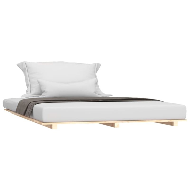 Seng VidaXL Lite Fyrretræ Stabil Ramme Solide Lægter 135x190 cm