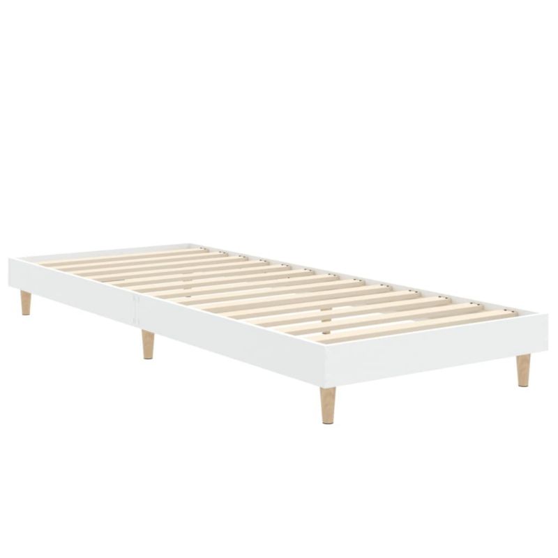 Sengeramme 75x190 cm Hvid Træfiberplade