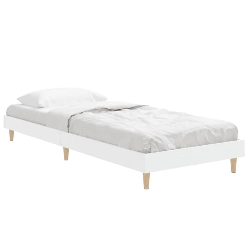 Sengeramme 75x190 cm Hvid Træfiberplade