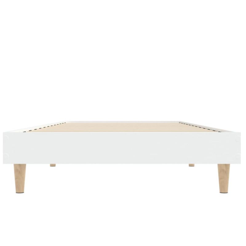 Sengeramme 75x190 cm Hvid Træfiberplade