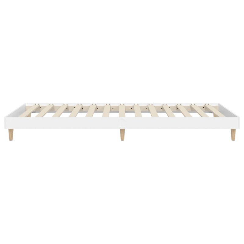 Sengeramme 75x190 cm Hvid Træfiberplade
