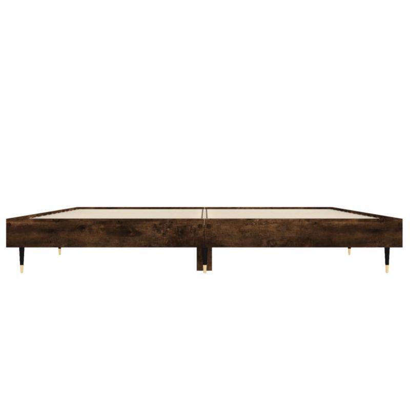 Sengeramme VidaXL 120x190 cm Røget Eg Metalben Krydsfinér